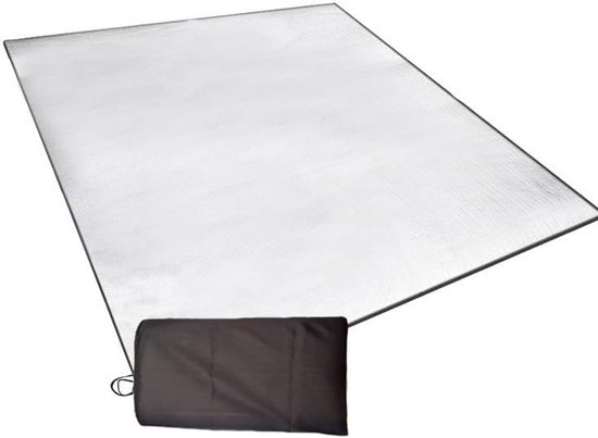 Opvouwbare Aluminium Campingvloermat 200 x 100 cm - Isolerende en Waterdichte Schuimrubberen Mat van Merkloos
