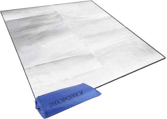 Opvouwbare aluminium isolatiemat 200x200 cm - waterdichte campingmat voor strand en picknick