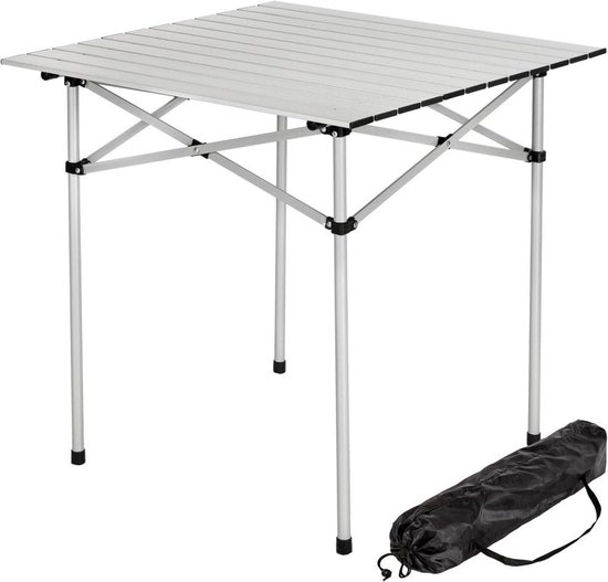 Opvouwbare Aluminium Tafel voor Camping en Picknick - Ruimtebesparend en Licht (70 x 70 cm)