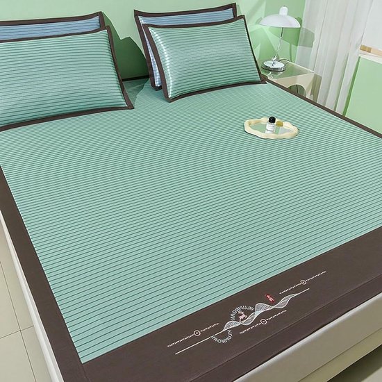 Opvouwbare Bamboe Mat - Zomer Mat - Koel Slapen - Dubbelzijdig Onderhoudsvriendelijk - 180 x 200 cm - Natuurlijk