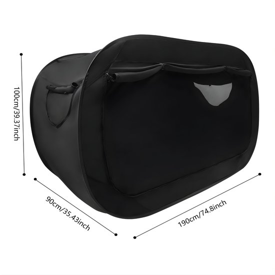 Opvouwbare Bed Tent – Pop-Up Slaaptent – Ademend – Met Opbergtas – Voor Camping en Outdoor – 190x90x100 cm – Zwart