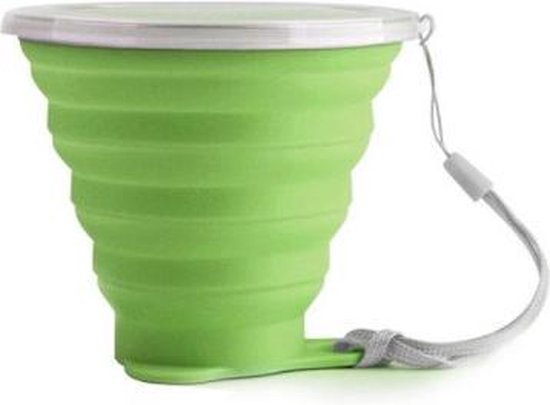 Opvouwbare beker - Cup 250 ml- Siliconen Cup - Campingservies - Groen - Duurzaam - Milieubewust van The Friendly Store