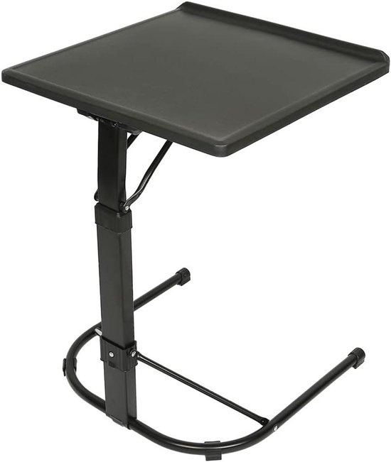 Opvouwbare bijzettafel - Laptoptafel bed - Comfortabel werken - In hoogte verstelbaar - 43 x 43 cm - Zwart