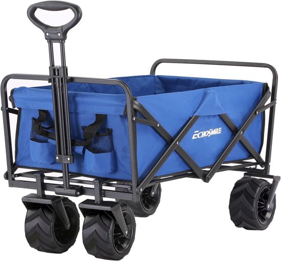 Opvouwbare Bolderkar - 200 Liter Capaciteit, Belastbaar tot 160 kg, Transportwagen met Verstelbare Handgreep en Brede Wielen