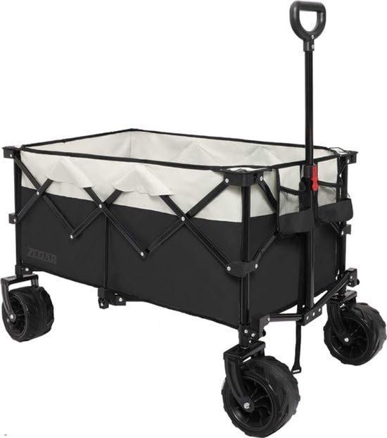 Opvouwbare bolderkar - 200L - zwart - met stevige frame van Merkloos