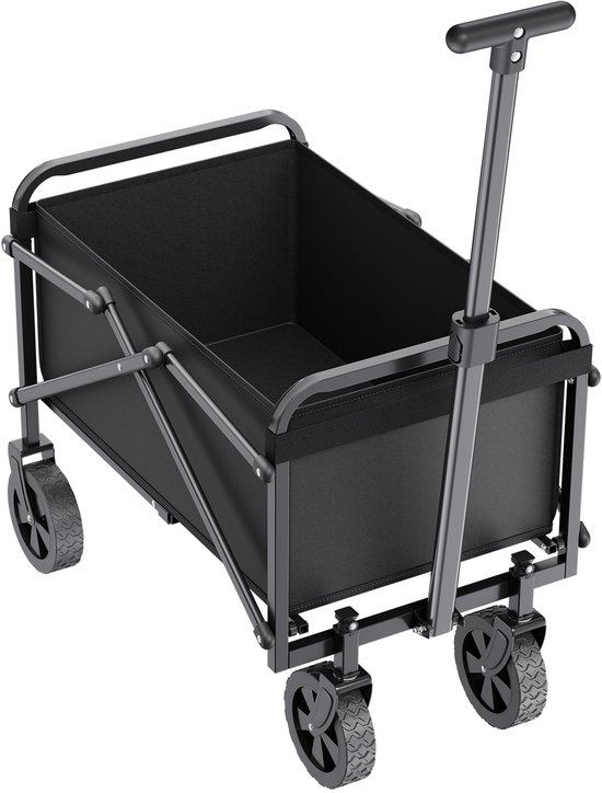 Opvouwbare Bolderkar 61 x 38 x 46 cm – Transportwagen met gelwielen, veelzijdige outdoorwagen met verstelbare handgreep – Ideaal voor het strand, boodschappen en tuinwerk van Merkloos
