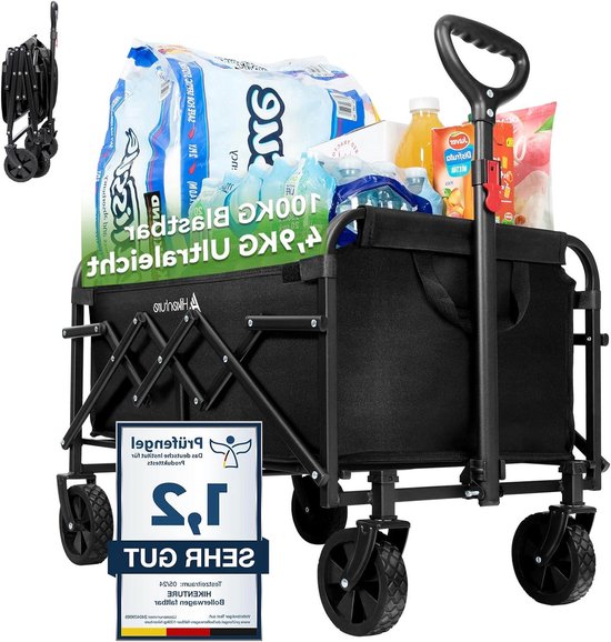 Opvouwbare Bolderkar - 65 Liter - 100 kg Belastbaar van Adventure Goods