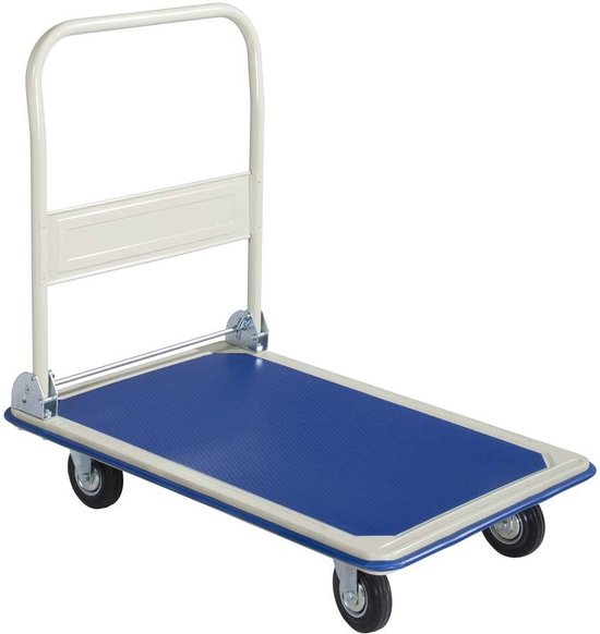 Opvouwbare bolderkar - 90 x 61 x 86 cm - draagkracht 300 kg - blauw - grote wielen Bolderkar van MaxxGarden
