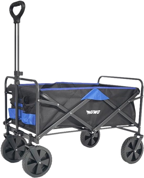 Opvouwbare Bolderkar 90x52x55 cm - Handkar voor Comfortabel Vervoer, 100 Liter Capaciteit, 110 kg Belastbaar, Draaibare Voorwielen van LifeGoods