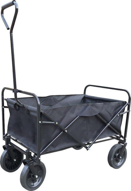 Opvouwbare bolderkar bolderwagen - zwart van Merkloos