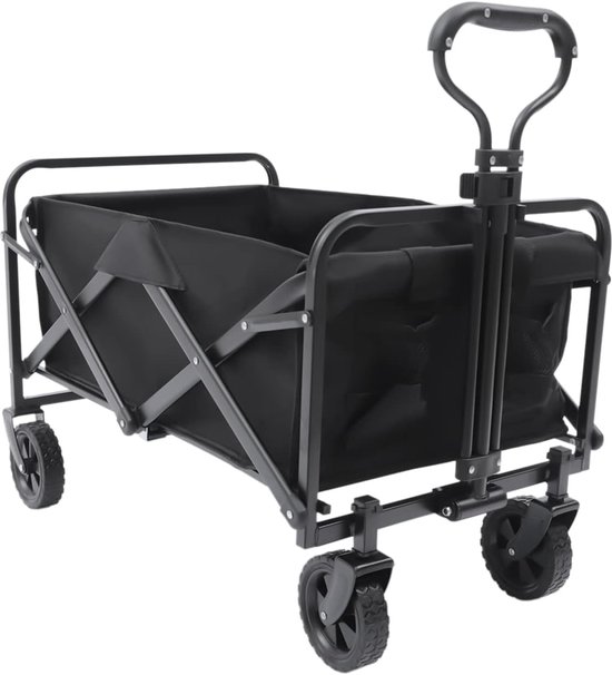 Opvouwbare Bolderkar - Handwagen met 4 Wielen, Verstelbare Handgreep, Hoog Draagvermogen - Ideaal voor Camping, Strand en Winkelen