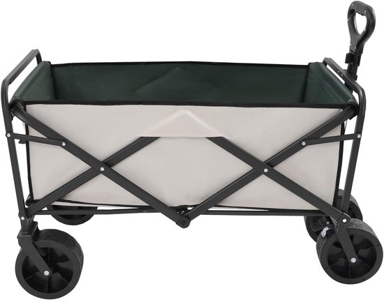 Opvouwbare bolderkar - Handwagen transportwagen - Buitenshuis transport - 115 kg draagvermogen - 895 x 51 cm - Kaki