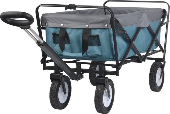 Opvouwbare Bolderkar - Inklapbare Handwagen met Telescoop en Netvakken voor Draagkracht tot 80 kg - Ideaal voor Strand, Boodschappen en Outdoor Activiteiten van LifeGoods