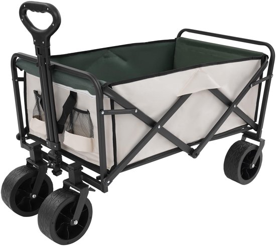 Opvouwbare Bolderkar - Inklapbare Trolley met Wielen - Zwart