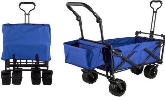 Opvouwbare bolderkar - Kinderenvervoer - Zwart - 220L - 150KG van Opvouwbare Bolderkar