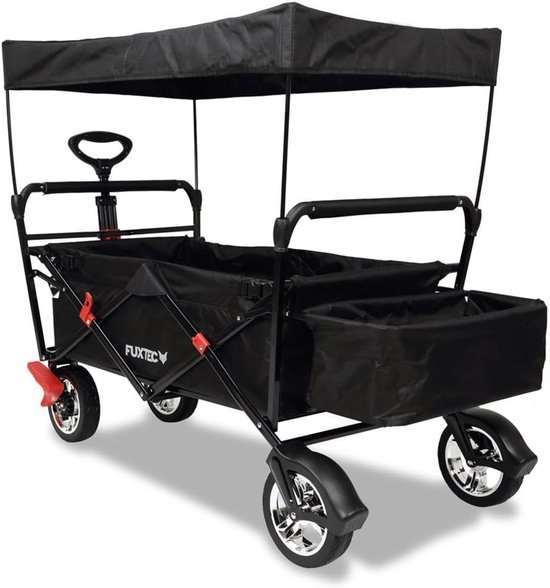 Opvouwbare Bolderkar - Kinderwagen Kar - Vervoer Kinderen - TÜV Getest - 86x66x24 cm - Zwart