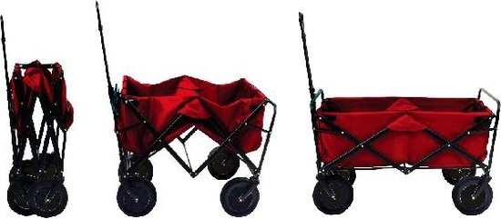 Opvouwbare Bolderkar - Massieve banden - Rood