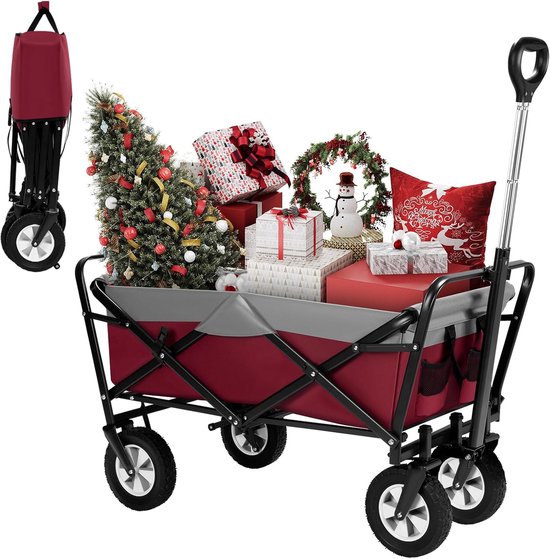 Opvouwbare Bolderkar met 4 Wielen - Belastbaar tot 80 kg - Ideaal voor Tuin en Vakantie van LifeGoods