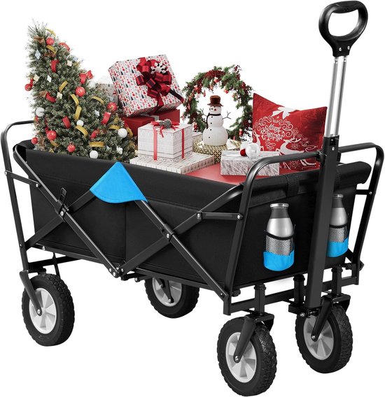 Opvouwbare Bolderkar Met 4 Wielen - Handwagen Tot 80 Kg, Antraciet/Turquoise van Lysmart