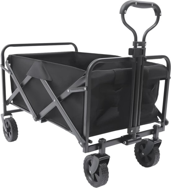 Opvouwbare Bolderkar met 4 Wielen - Transportwagen voor Outdoor en Winkelen - Hoog Draagvermogen, Verstelbare Handgreep, Ruimtebesparend Design van Opvouwbare Bolderkar