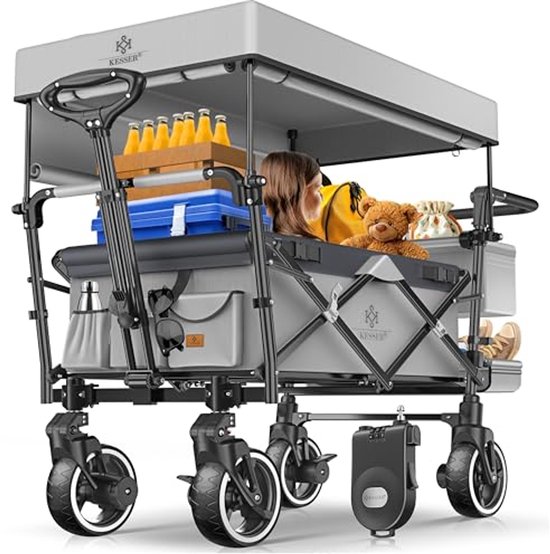 Opvouwbare Bolderkar met Dak en Hoge Draagkracht tot 150 kg van Sekey