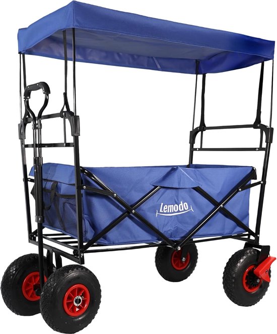 Opvouwbare Bolderkar met Dak en Luchtbanden - 120 kg Draagkracht, Transportwagen voor Diversen van Merkloos