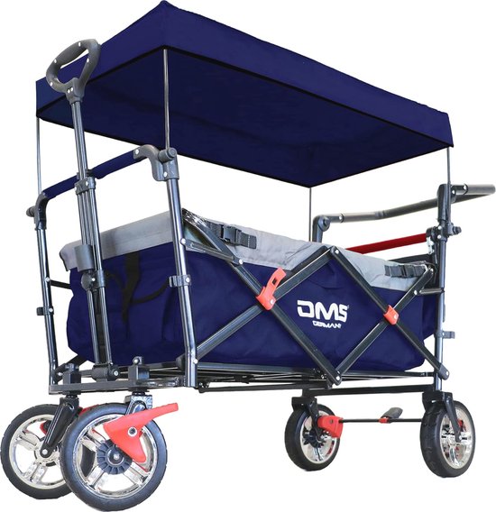 Opvouwbare Bolderkar met Dak en Remsysteem - Handwagen voor Kinderen, Ideaal voor Kamperen en Vrijetijdsactiviteiten van Sekey