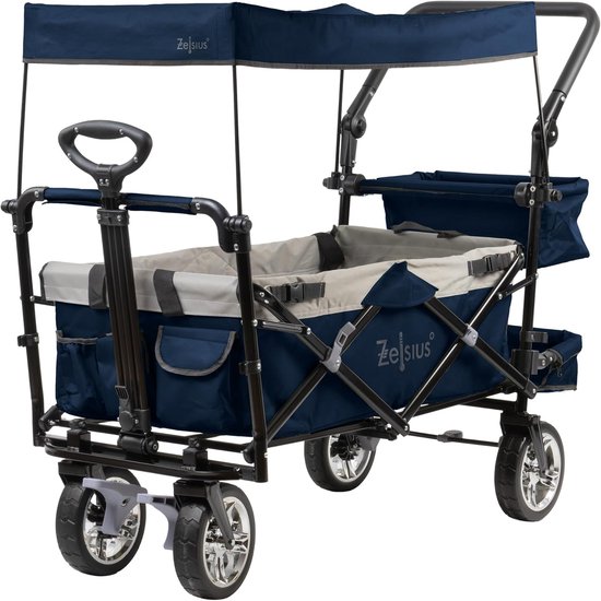 Opvouwbare bolderkar met dak - veelzijdige transportwagen voor strand en tuin van LifeGoods