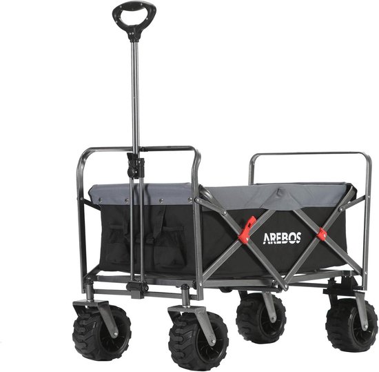 Opvouwbare Bolderkar met Luchtbanden - Handwagen met 360° Draaibare Wielen - 100 kg Draagvermogen - Perfect voor Buitensporten en Activiteiten van MaxxGarden