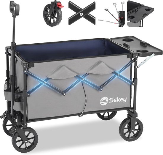 Opvouwbare Bolderkar met Tafelblad - 150L 150KG voor Stranduitstapjes van Sekey