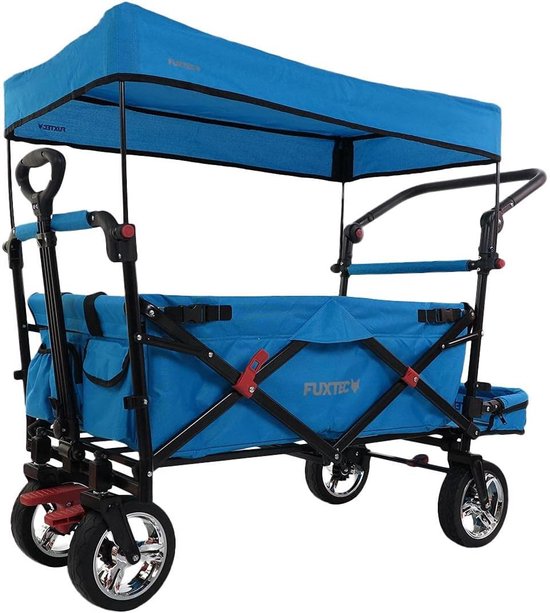 Opvouwbare Bolderkar - Ruime en Duurzame Transportkar met Dubbele Remmen en UV-bescherming voor Kinderen en Outdoor van Athletico