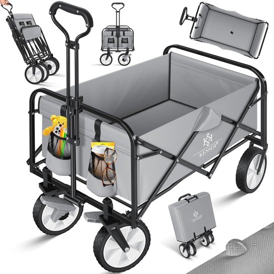 Opvouwbare Bolderkar - Transportkar met 80 kg Lastvermogen en Massieve Rubber Banden van LifeGoods
