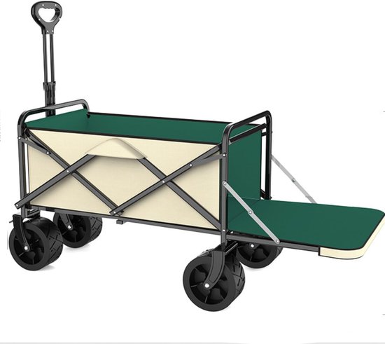 Opvouwbare Bolderkar - Transportwagen Inklapbaar - Veelzijdig Transport - Hoge Laadkracht 250kg - 300 Liter Inhoud - Beige