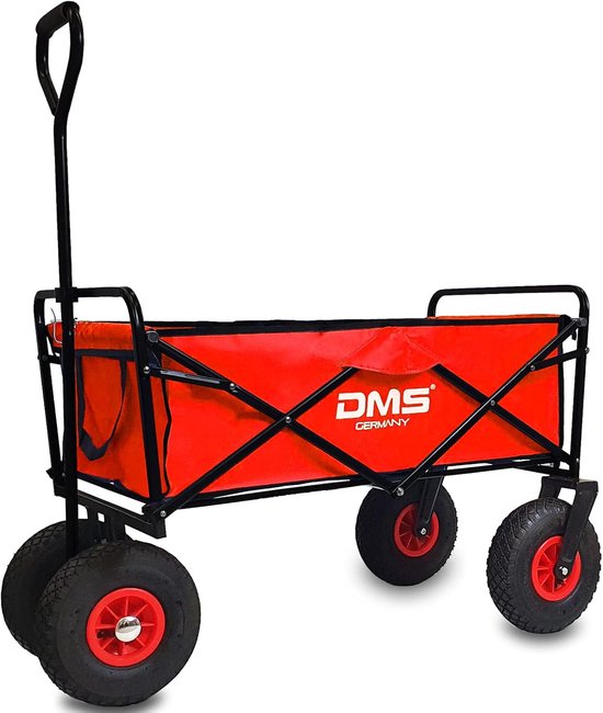 Opvouwbare Bolderkar - Transportwagen Tuinwagen - Vervoer Zware Lasten - Robuuste Stalen Constructie - 120 kg Laadvermogen - Rood
