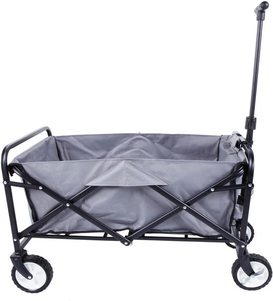 Opvouwbare Bolderkar - Transportwagen Tuinwagen - Zware Lasten Vervoeren - Stabiel Stalen Frame - 88 cm Hoog - Grijs