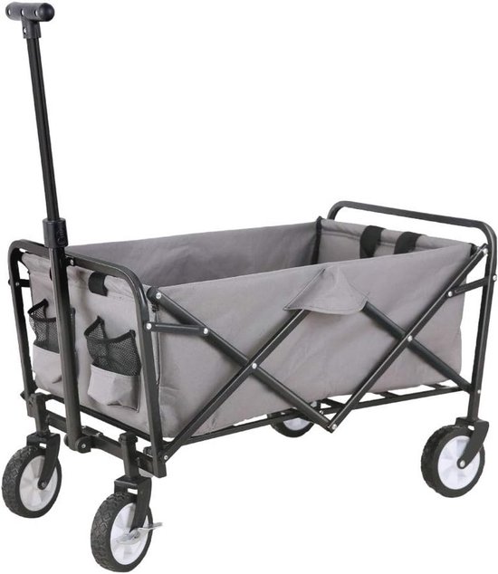 Opvouwbare Bolderkar voor Buiten - Handwagen met 360° Voorwielen en Parkeerrem - Tot 80 kg van LifeGoods