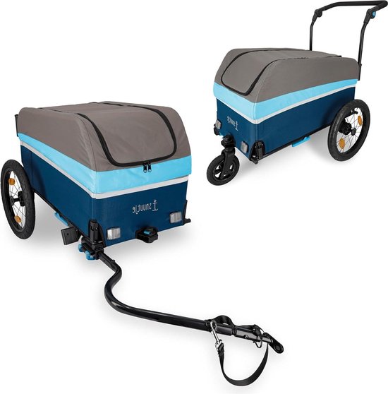 Opvouwbare bolderkar voor fiets - Fietsaanhanger voor boodschappen en transport - Afdekking met reflecterende strepen Bolderkar van Greenway