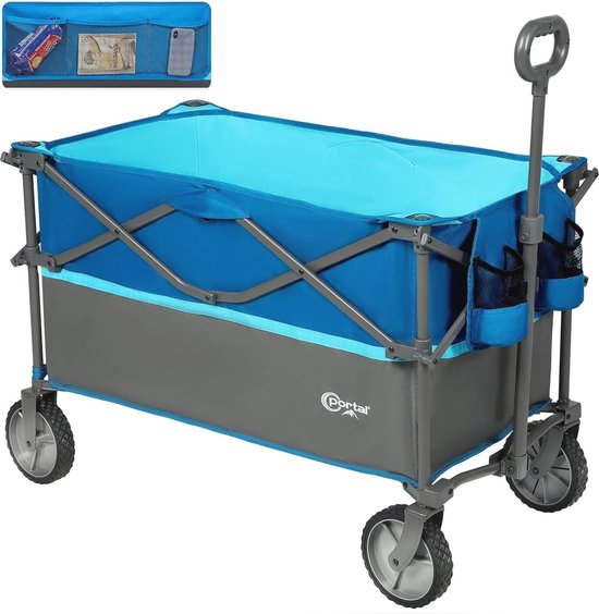 Opvouwbare Bolderkar - XXL 225 Liter, Belastbaar tot 120 kg, Met Bekerhouder en Zijvak, Ideaal Voor Strand en Tuin van MaxxGarden