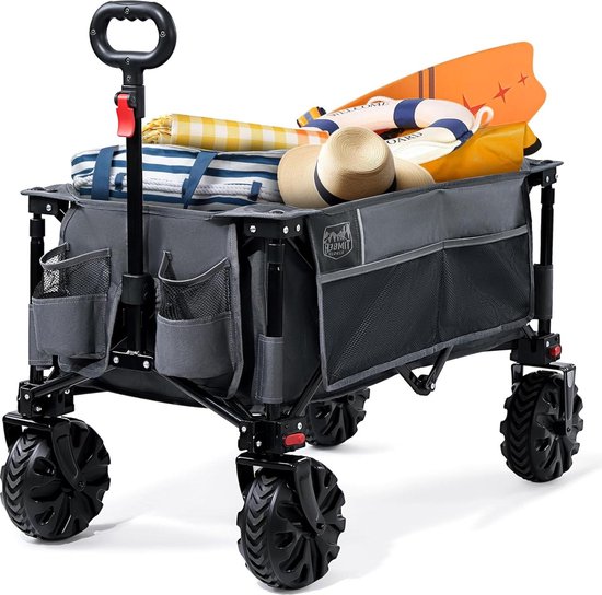 Opvouwbare bolderkar XXL met brede banden - transportwagen voor alle terreinen - 100 kg belastbaarheid Grote handwagen van Opvouwbare Bolderkar