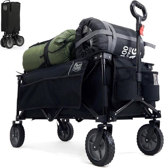 Opvouwbare Bolderkar XXL - Strandwagen met Bekerhouder - 1 stuk van LifeGoods