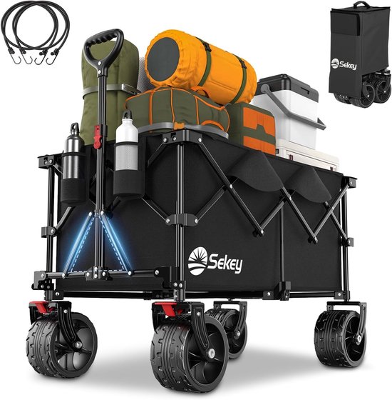 Opvouwbare Bolderwagen XXL met Rem en 150KG Draagvermogen van MaxxGarden