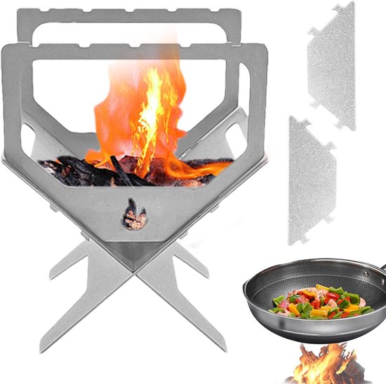 Opvouwbare Camping Keuken - Draagbare Grill - Buiten Koken - Solide Titanium Legering - 15 x 12 x 5 cm