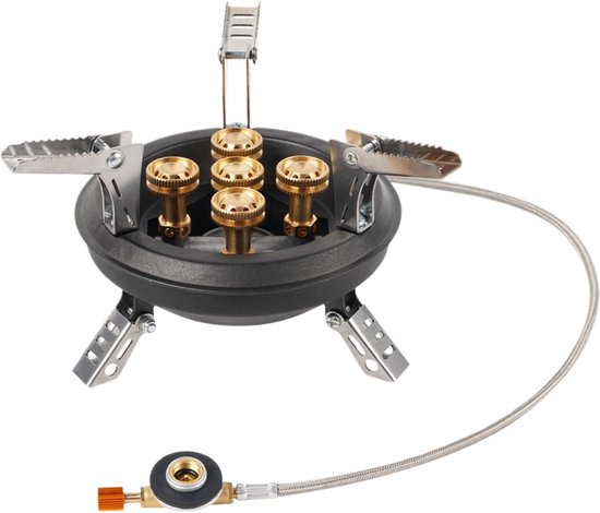 Opvouwbare Camping Kooktoestel - Draagbare Outdoor Stove - Kamperen en Hiken - Windbestendig Ontwerp