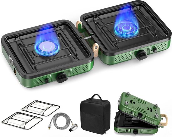 Opvouwbare Campingkookplaat - Draagbare Kookplaat Kamperen - Buiten Koken - Met Bakplaat - XL - Marineblauw