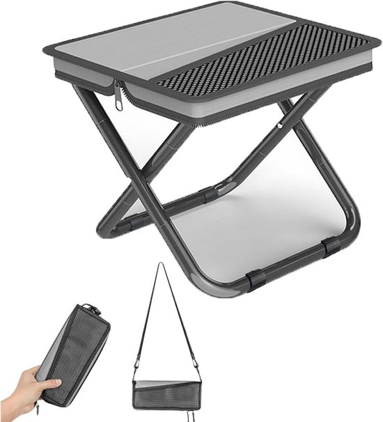 Opvouwbare campingkruk - Draagbare stoel - Outdoor activiteiten - 2-in-1 kruk en tas - 26 x 31 x 31 cm