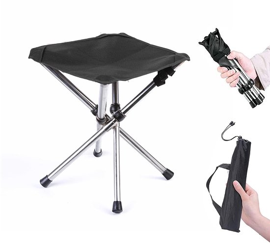 Opvouwbare Campingkruk – Lichtgewicht en Draagbare Vouwstoel voor Outdoor, Kamperen, Vissen en Festivals – Sterke en Compacte Outdoor Stoel (Groot)