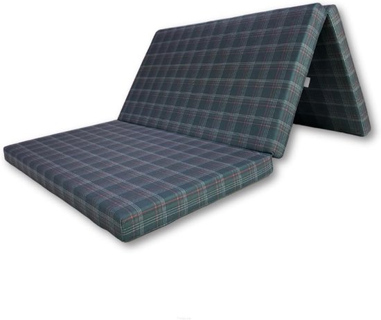 Opvouwbare Campingmatras 3-Delig 195 x 120 x 8 cm Gastenmatras Wasbaar Schuim van Merkloos