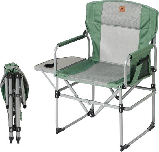 Opvouwbare Campingstoel met Bijzettafel - Draagbare Stoel Voor Buitenactiviteiten zoals Kamperen, Wandelen en Vissen