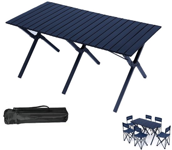 Opvouwbare Campingtafel 150x70 cm – Grote Tafel voor 6-8 Personen – Stevig Metaal – Antislip Poten – Snel Inklapbaar – Camping, BBQ & Tuin van Merkloos