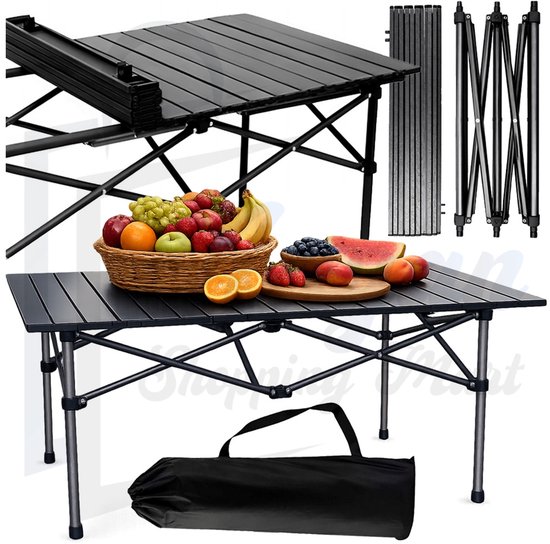 Opvouwbare Campingtafel 95x55 cm – Vistafel met Bekerhouders en Draagtas – Tuintafel voor Camping & Balkon – campingtafel opvouwbaar –Lichtgewicht Opklapbare Tafel voor Balkon, Terras en Outdoor – vistafel inklapbaar– picknick tafel draagbaar – 84275 van Merkloos